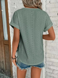 Eyelet Round Neck Short Sleeve T-Shirt - Update AvenueT-ShirtsTrendsi100100293910965100100293910965de0602c1 - 2af1 - 46e2 - bf62 - d9ab98af3f62 - Max - OriginSage