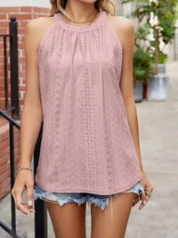 Eyelet Sleeveless Top with Gathered Detail - Update AvenueTanks & CamisTrendsi100100369491003100100369491003fe1a6ed4 - 976e - 4093 - bb73 - 634104a1ed20 - Max - OriginBlush Pink
