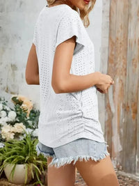 Eyelet V - Neck Short Sleeve Top - Update AvenueT-ShirtsTrendsi1001003390444821001003390444824333e839 - 83b8 - 4796 - 89c5 - bde12fe9ec87 - Max - OriginWhite