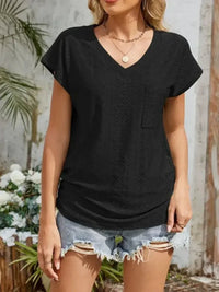 Eyelet V - Neck Short Sleeve Top - Update AvenueT-ShirtsTrendsi1001003390469241001003390469243cff4bdb - 42b6 - 4e6c - bd4d - c078174e71ac - Max - OriginBlack