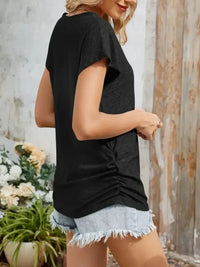 Eyelet V - Neck Short Sleeve Top - Update AvenueT-ShirtsTrendsi10010033904692410010033904692472bf861e - a976 - 4228 - b35a - 837a4ba69051 - Max - OriginBlack