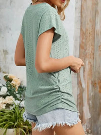 Eyelet V - Neck Short Sleeve Top - Update AvenueT-ShirtsTrendsi1001003390473431001003390473433d69f0db - 82e5 - 48ee - bd80 - 982097cbbecb - Max - OriginSage