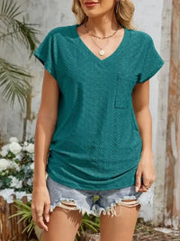 Eyelet V - Neck Short Sleeve Top - Update AvenueT-ShirtsTrendsi1001003390475601001003390475604ef05313 - 04f4 - 460b - 8a2e - f7bb9c81b796 - Max - OriginTeal