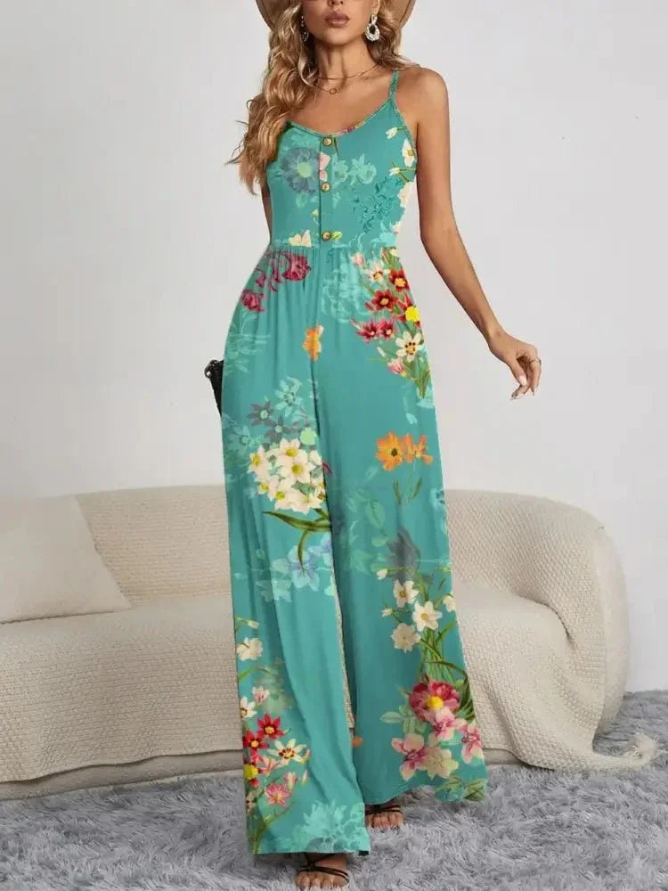 FAM - FAM Decorative Button Spaghetti Strap Wide Leg Jumpsuit - Update AvenueVacation StyleTrendsi1001007662352161001007662352160dfd45d0 - 2ee8 - 444d - 83fb - 8248d4a73f22 - MaxTurquoise