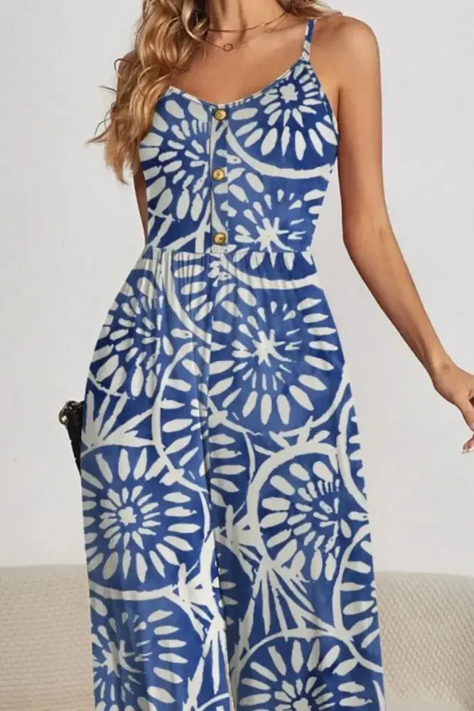FAM - FAM Decorative Button Spaghetti Strap Wide Leg Jumpsuit - Update AvenueVacation StyleTrendsi10010076623568910010076623568926c364a1 - 7143 - 4c03 - a3f8 - d47ef699c89c - MaxBlue