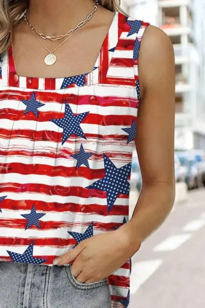 FAM - FAM Star Striped Square Neck Tank - Update AvenueHonor the Stars and StripesTrendsi1001006175617201001006175617209e1a545e - af2f - 4be5 - b70d - 155f8df177b0 - MaxRed