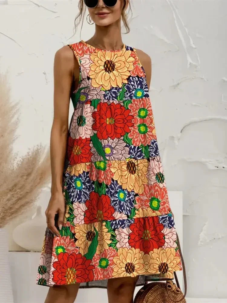 FAM - FAM Tiered Printed Round Neck Sleeveless Dress - Update AvenueEffortless Elegance: DressesTrendsi100100520161331100100520161331de9c0c1e - 78e7 - 4f80 - 91bd - d25ec111f45f - MaxDeep Red