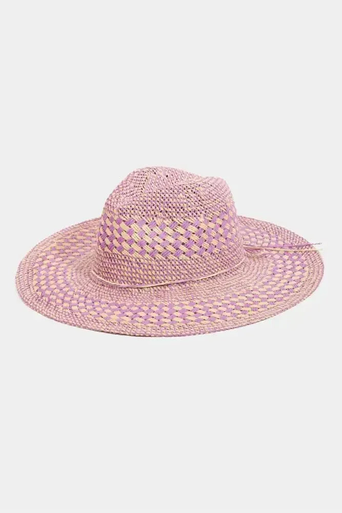 Fame Checkered Straw Weave Sun Hat - Update AvenueTrendsi100500159901298100500159901298Fame Checkered Straw Weave Sun HatPU