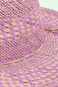 Fame Checkered Straw Weave Sun Hat - Update AvenueTrendsi100500159901298100500159901298Fame Checkered Straw Weave Sun HatPU