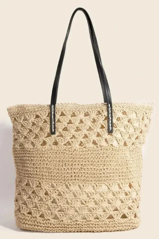 Fame Faux Leather Handle Knitted Tote Bag - Update AvenueVacation StyleTrendsi100700671821309100700671821309b763f045 - 1181 - 4766 - 9db8 - 825018ae7cb3 - MaxTan