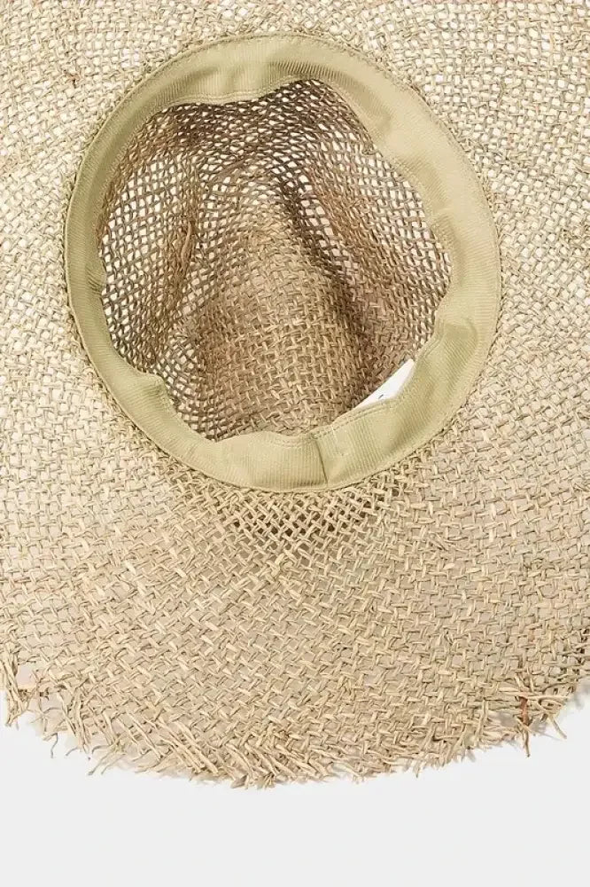 Fame Fringe Edge Straw Braided Western Fedora Hat