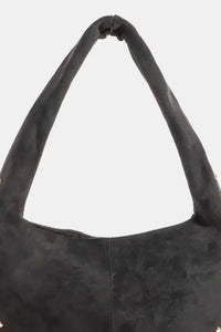 Fame Metallic Studded Faux Suede Hand Bag