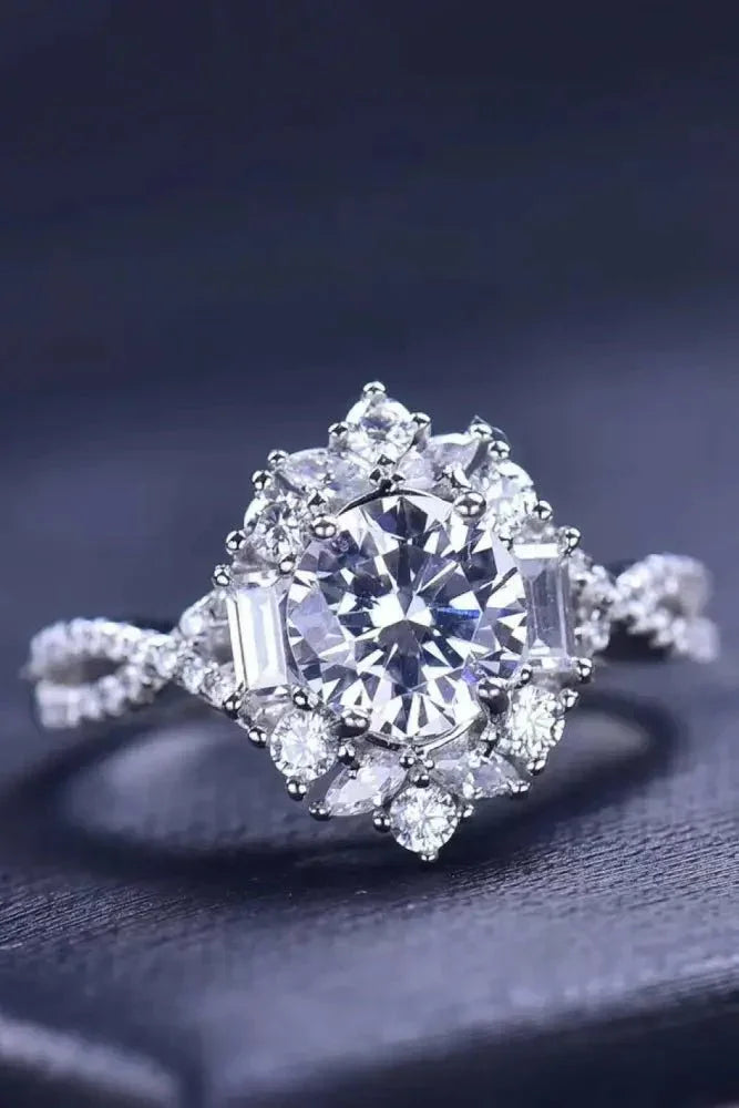 Floral 2 Carat Moissanite Crisscross Ring - Update AvenueRingTrendsi100100485230790100100485230790Floral 2 Carat Moissanite Crisscross RingSilver