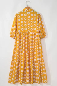 Floral Collared Neck Three - Quarter Sleeve Dress - Update AvenueTrendsi1001001438314871001001438314872ae1ca53 - b98b - 41f8 - 94d8 - a157d55351a1 - MaxGold