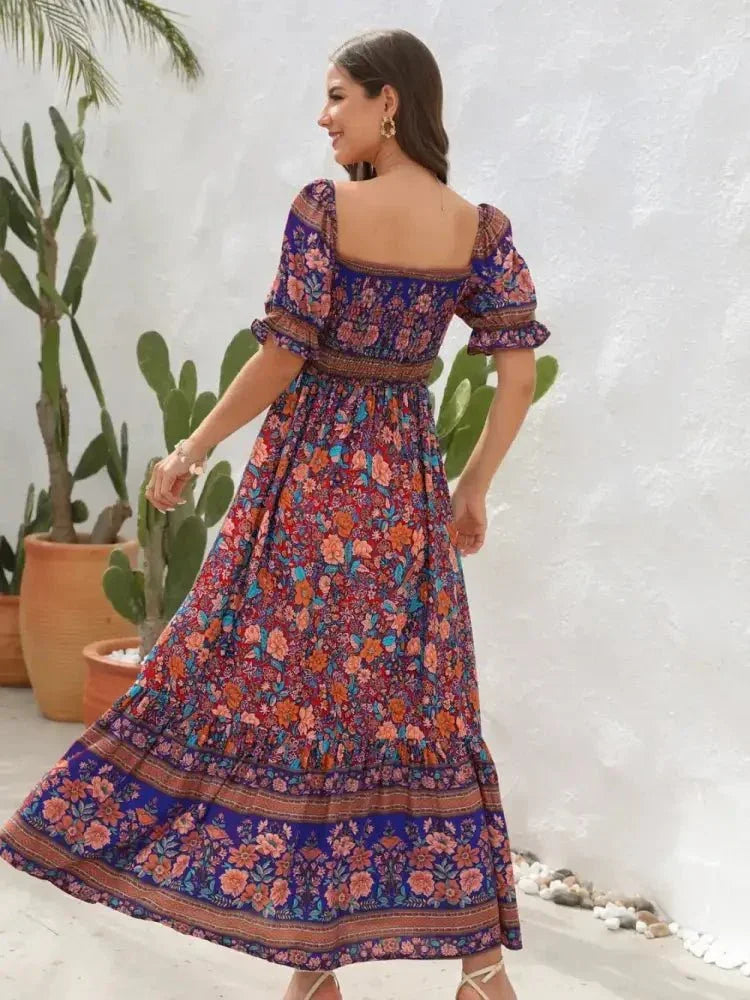 Floral Flounce Sleeve Midi Dress - Update AvenueBoho VibesTrendsi10010051091156110010051091156126a39540 - 3715 - 4b66 - 86dc - 119a53bde7d1 - MaxCaramel