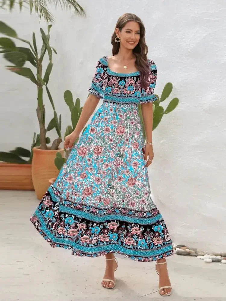 Floral Flounce Sleeve Midi Dress - Update AvenueBoho VibesTrendsi10010051091163310010051091163383b68c61 - cdf7 - 4da7 - a64a - b08973c8f91d - MaxLight Blue