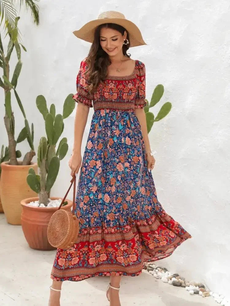 Floral Flounce Sleeve Midi Dress - Update AvenueBoho VibesTrendsi10010051091219410010051091219488228b05 - c24a - 4509 - 8f53 - 1d617069b827 - MaxDark Blue