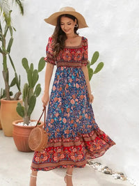 Floral Flounce Sleeve Midi Dress - Update AvenueBoho VibesTrendsi10010051091219410010051091219488228b05 - c24a - 4509 - 8f53 - 1d617069b827 - MaxDark Blue