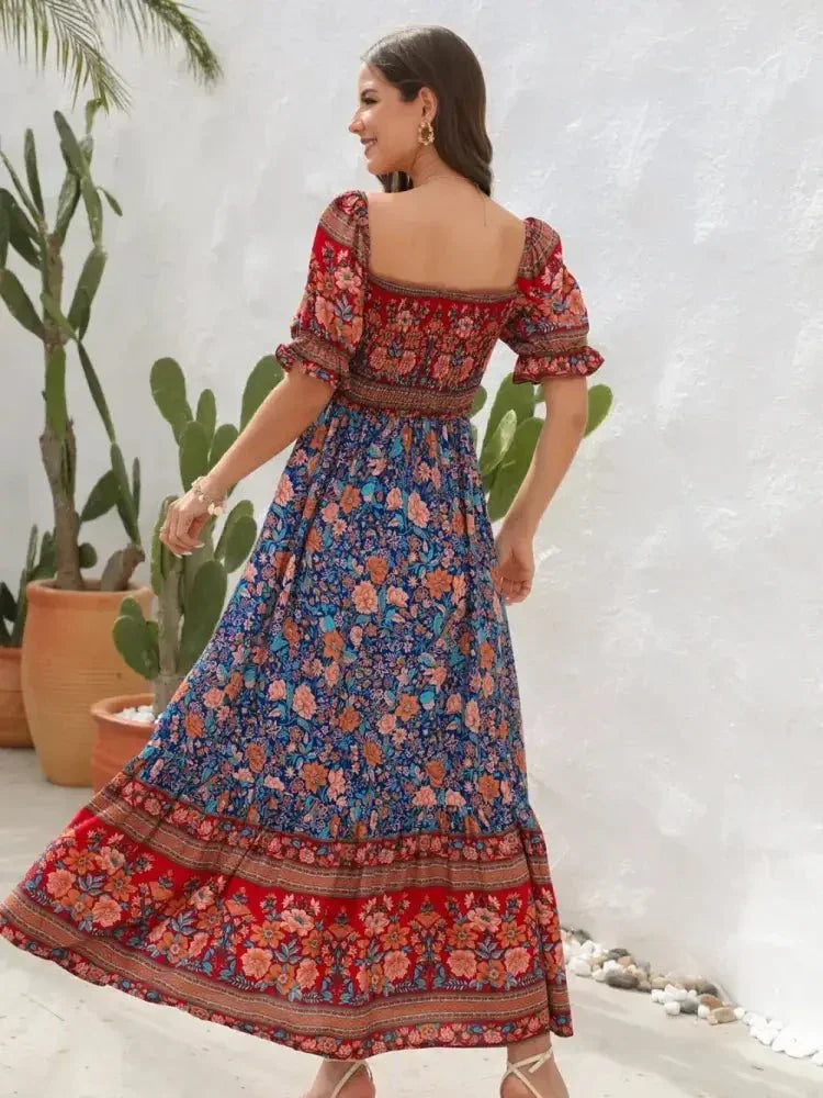 Floral Flounce Sleeve Midi Dress - Update AvenueBoho VibesTrendsi10010051091219410010051091219498064d04 - d71c - 4931 - bc1a - 16fcbbd19e88 - MaxDark Blue