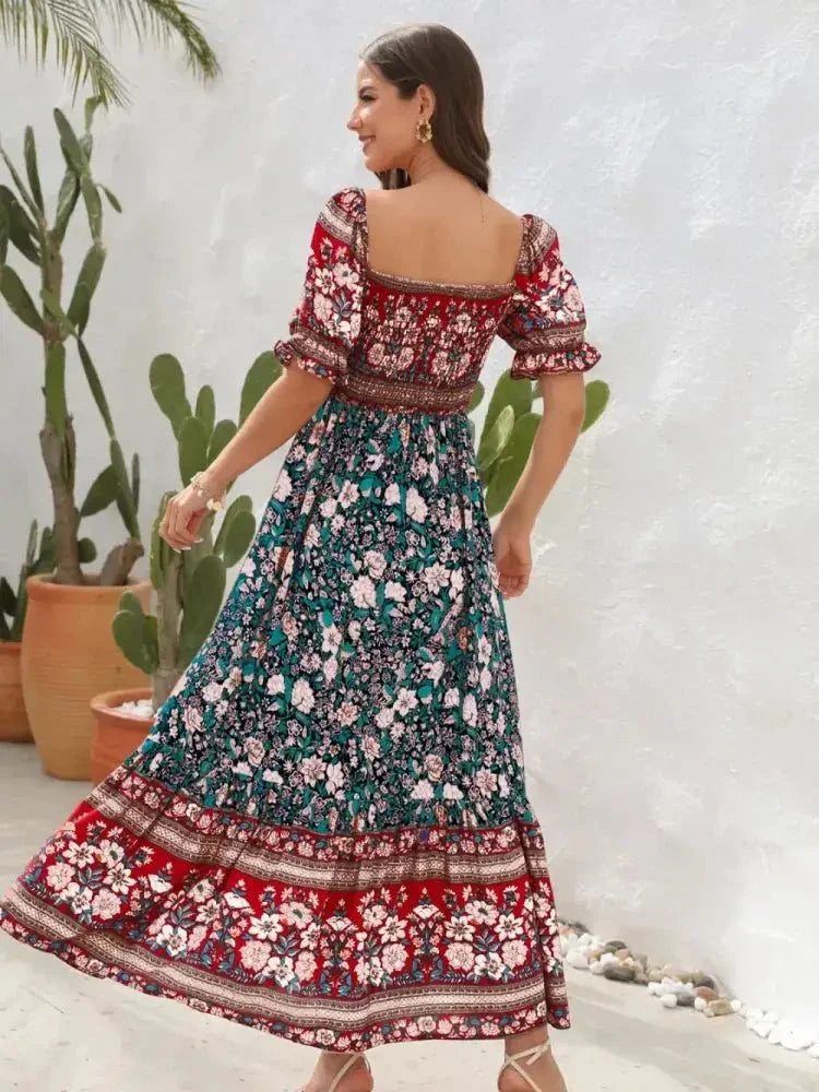 Floral Flounce Sleeve Midi Dress - Update AvenueBoho VibesTrendsi100100510916139100100510916139e6374d2b - ac65 - 4715 - 83fc - 6c6924831bdc - MaxTurquoise