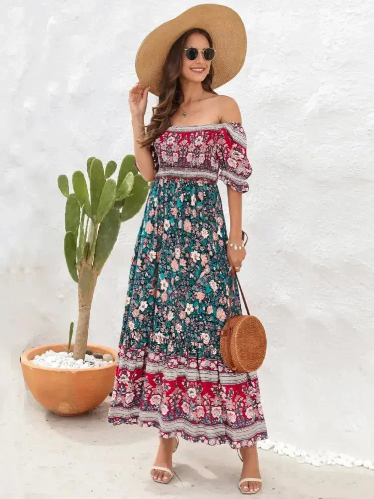 Floral Flounce Sleeve Midi Dress - Update AvenueBoho VibesTrendsi1001005109161391001005109161397a4edda6 - e76a - 4ae6 - 8a6c - e59c3972053c - MaxTurquoise