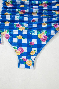 Floral Gingham Halter Neck Drawstring One Piece Swimwear - Update AvenueTrendsi100100756755027100100756755027a71c04d8 - afbc - 42e6 - 90e2 - 1d25f9aca3c7 - MaxBlue