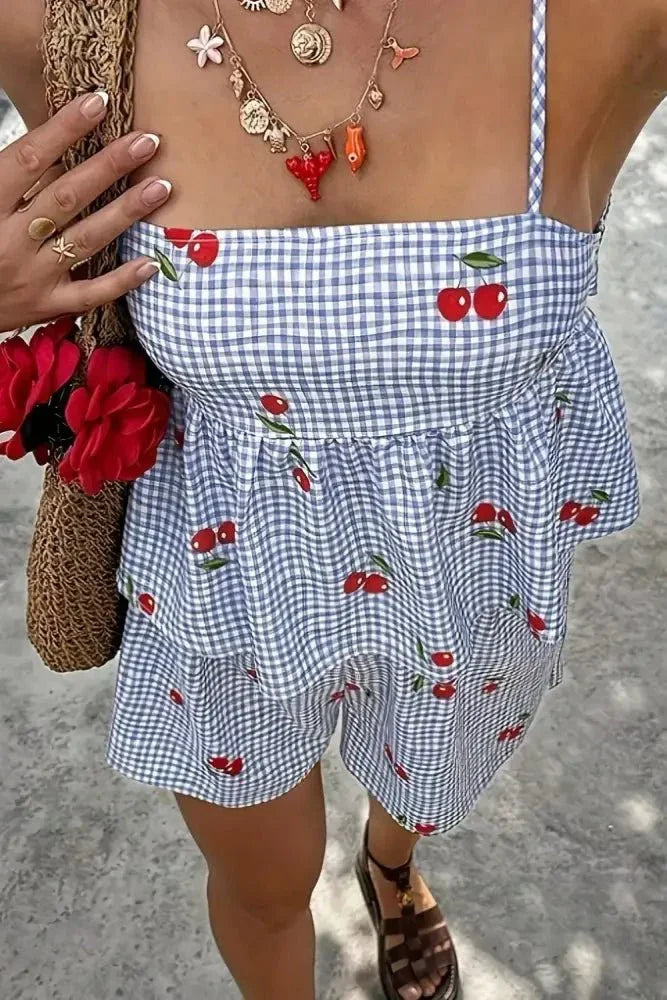 Floral Gingham Print Cami and Shorts Two - Piece Set - Update AvenueTrendsi10010094907711610010094907711616059d8a - de79 - 471b - 97e8 - 5b3b2898e776 - Max - OriginLight Blue