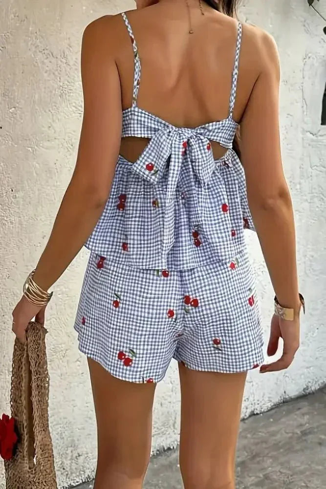 Floral Gingham Print Cami and Shorts Two - Piece Set - Update AvenueTrendsi1001009490771161001009490771161bd836a1 - 9e90 - 4259 - 9f63 - 67870038acac - Max - OriginLight Blue