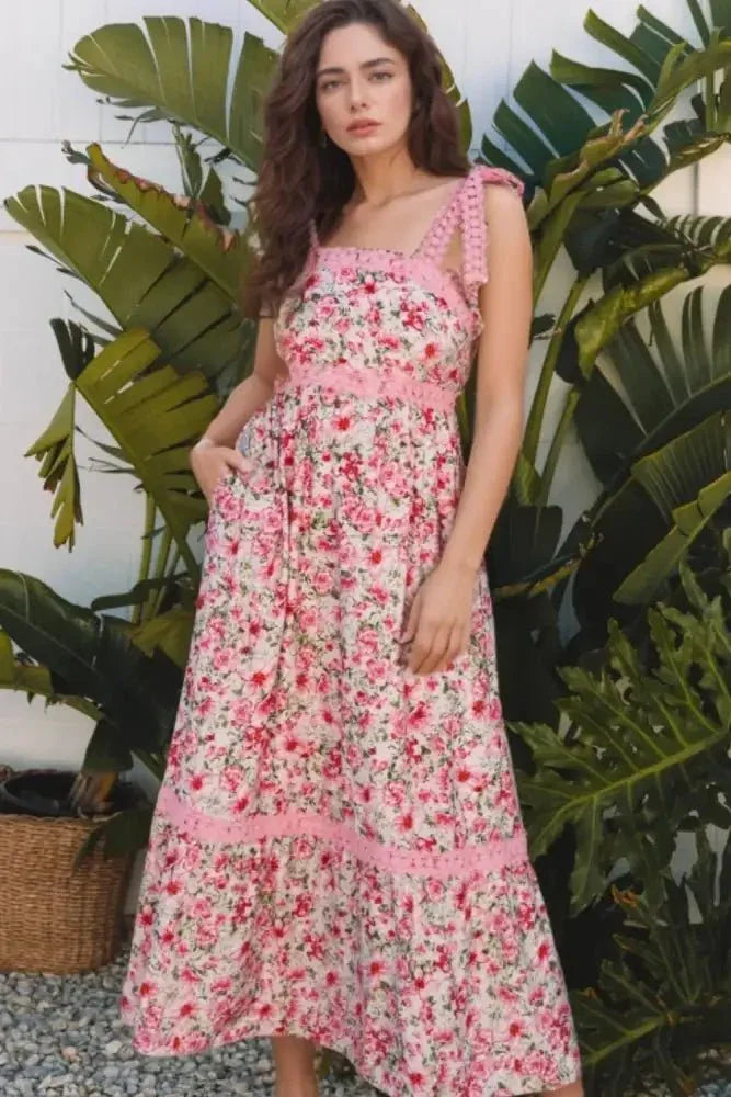 Floral Lace Tied Strap Square Neck Dress with Pockets - Update AvenueVacation StyleTrendsi10010017924658610010017924658699348e81 - 892b - 4056 - 82dc - da23c788d429 - MaxFloral