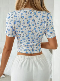 Floral Lace Trim Short Sleeve T-Shirt - Update AvenueT-ShirtsTrendsi100100726358168100100726358168a42afdee628441e195ef92857c493b36 - Max - OriginBlue