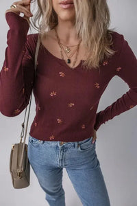 Floral Long Sleeve T-Shirt - Update AvenueT-ShirtsTrendsi1001001153512401001001153512403e30b2fd - d801 - 44da - acdc - 425a01c274a0 - Max - OriginBurgundy