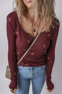 Floral Long Sleeve T-Shirt - Update AvenueT-ShirtsTrendsi1001001153512401001001153512407ce6e8a6 - d1ea - 4c65 - a0ff - e20b4d171cf1 - Max - OriginBurgundy