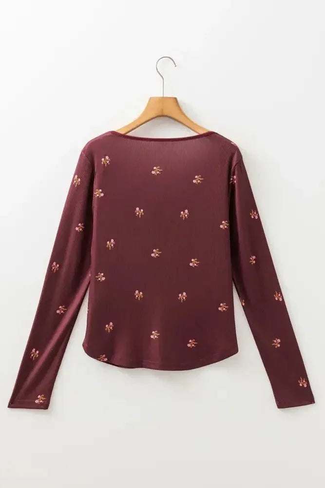 Floral Long Sleeve T-Shirt - Update AvenueT-ShirtsTrendsi100100115351240100100115351240ff976ce2 - d542 - 4148 - bd0e - a6db3ad11682 - Max - OriginBurgundy