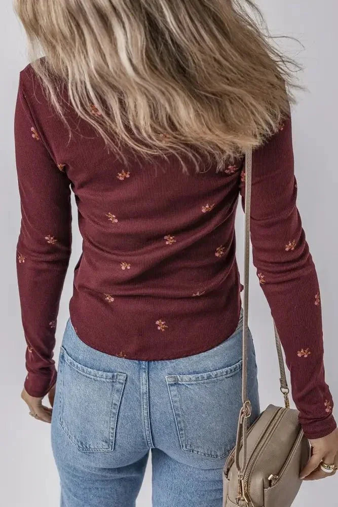 Floral Long Sleeve T-Shirt - Update AvenueT-ShirtsTrendsi10010011535124010010011535124090bdc026 - 2d63 - 4138 - 92c4 - 059495280613 - Max - OriginBurgundy