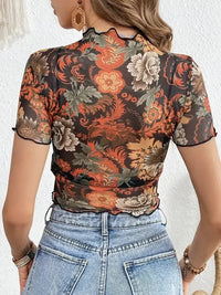 Floral Mesh Crop Top with Lettuce Trim - Update AvenueT-ShirtsTrendsi1001004514495681001004514495681262c5fed2794e30a97dfc12a4d95f54 - Max - OriginBlack