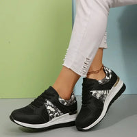 Floral Mesh Wedge Athletic