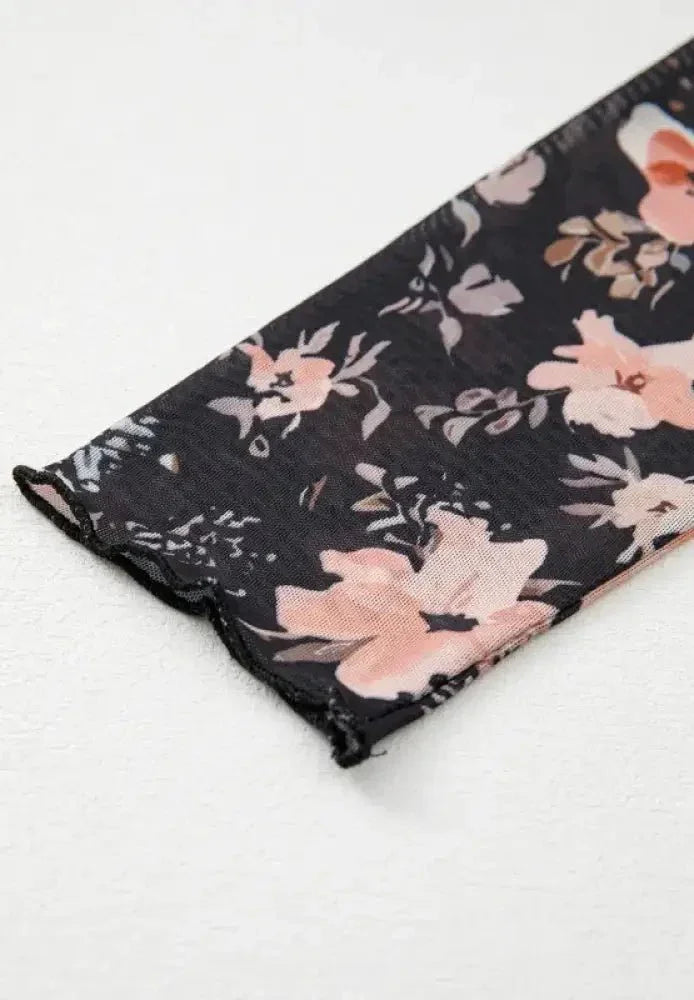 Floral Mock Neck Long Sleeve Blouse - Update AvenueTrendsi10010043935249210010043935249248476c79 - 157d - 4529 - a813 - b9af3ba435de - MaxBlack