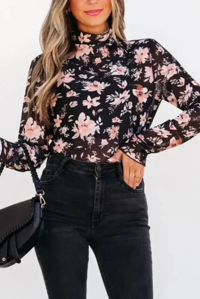 Floral Mock Neck Long Sleeve Blouse - Update AvenueTrendsi100100439352492100100439352492aca25929 - 8619 - 471b - 89ed - 6841cbccd955 - MaxBlack