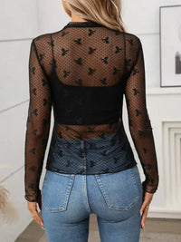 Floral Mock Neck Long Sleeve Mesh Top - Update AvenueFestival VibesTrendsi10010000757214910010000757214945eef492 - f99b - 4fe7 - b783 - 39632551c016 - MaxBlack Bow