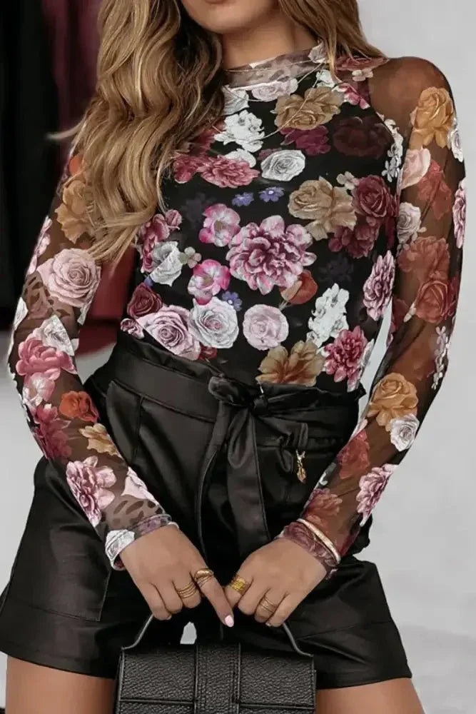 Floral Mock Neck Long Sleeve Mesh Top - Update AvenueTrendsi10010039145483610010039145483690cad071 - 7ad0 - 44c2 - 9675 - eb3409e04bfc - MaxBlack