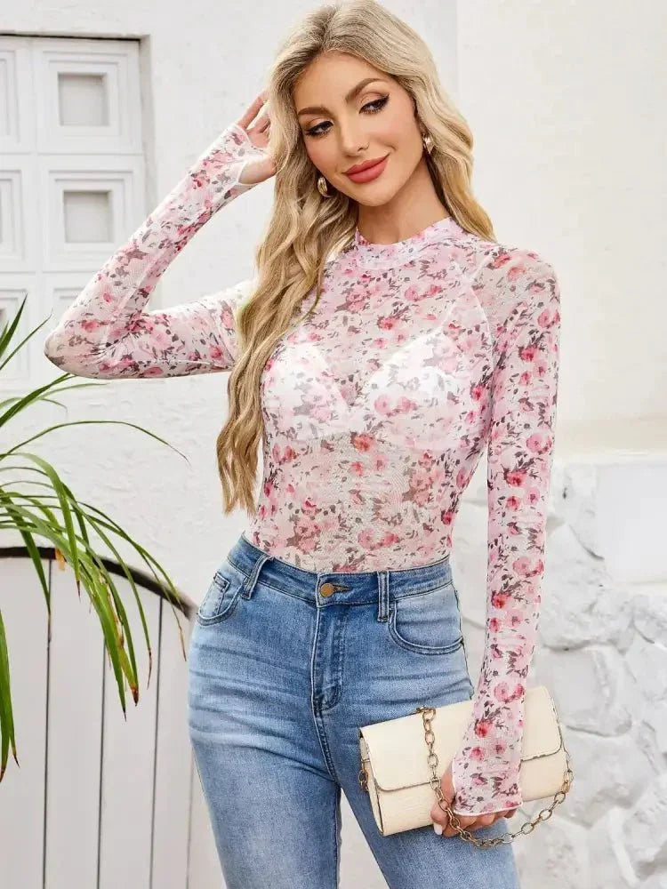 Floral Mock Neck Long Sleeve Top - Update AvenueT-ShirtsTrendsi1001009649310221001009649310223fb6a164 - 1b24 - 486e - b11b - 8231405ff51e - Max - OriginBlush Pink