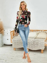 Floral Mock Neck Long Sleeve Top - Update AvenueT-ShirtsTrendsi100100964932025100100964932025d17e06cb - 2c82 - 4a43 - 95b8 - 1d3552136b9b - Max - OriginBlack