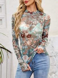Floral Mock Neck Long Sleeve Top - Update AvenueT-ShirtsTrendsi100100964938168100100964938168a4d5f668 - 4bfe - 475d - baab - dbc9179ad4c0 - Max - OriginTeal
