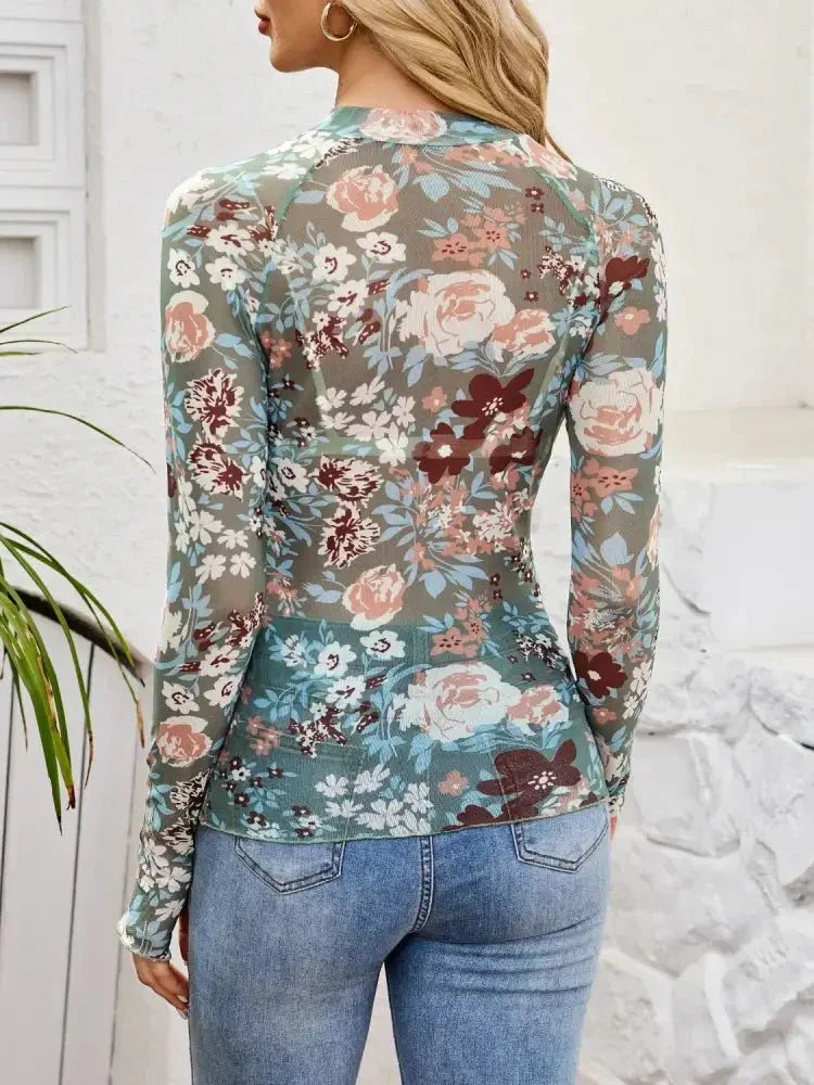 Floral Mock Neck Long Sleeve Top - Update AvenueT-ShirtsTrendsi10010096493816810010096493816869686b53 - 69fd - 45ed - b6f7 - b7898dad4e78 - Max - OriginTeal