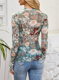 Floral Mock Neck Long Sleeve Top - Update AvenueT-ShirtsTrendsi10010096493816810010096493816869686b53 - 69fd - 45ed - b6f7 - b7898dad4e78 - Max - OriginTeal