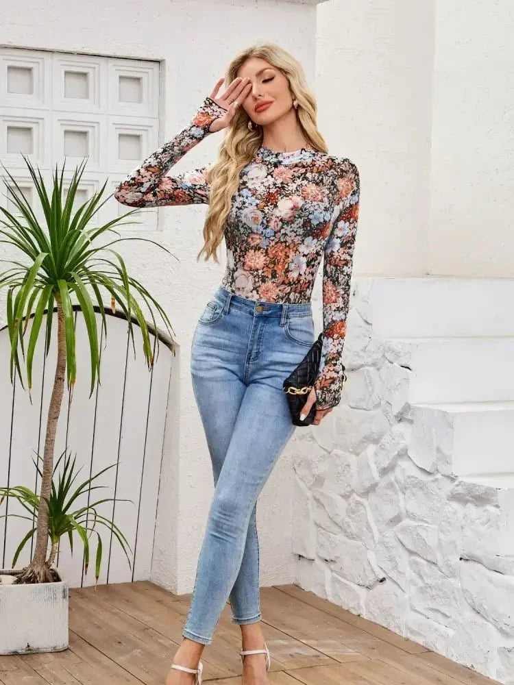 Floral Mock Neck Long Sleeve Top - Update AvenueT-ShirtsTrendsi1001009649397331001009649397337560257c - b5a4 - 4e23 - bca0 - fc4396ffbbfb - Max - OriginCaramel