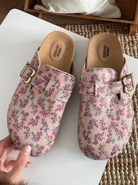 Floral Pattern Round Toe Slip-Ons