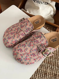 Floral Pattern Round Toe Slip-Ons