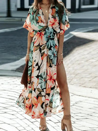 Floral Plunge Half Sleeve Dress - Update AvenueVacation StyleTrendsi10010069739675710010069739675763fc8f97 - df29 - 4658 - 8afd - 0cae97a09d40 - MaxFloral
