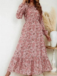 Floral Print Balloon Sleeve Maxi Dress - Update AvenueMaxi DressesTrendsi100100809107050100100809107050Floral Print Balloon Sleeve Maxi DressPink